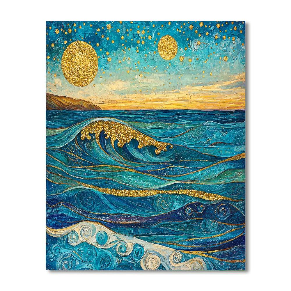 Gustav Klimt Inspired Ocean's Harmony  Paint By Number