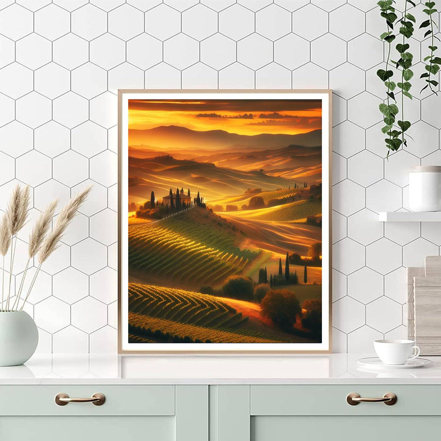 Romantic Tuscan Landscape Paint By Numbers Art