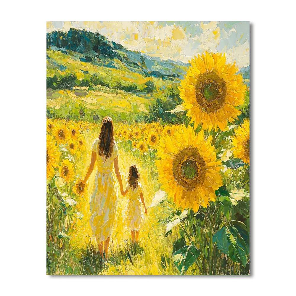 Sunflower Fields Of Love Number Painting