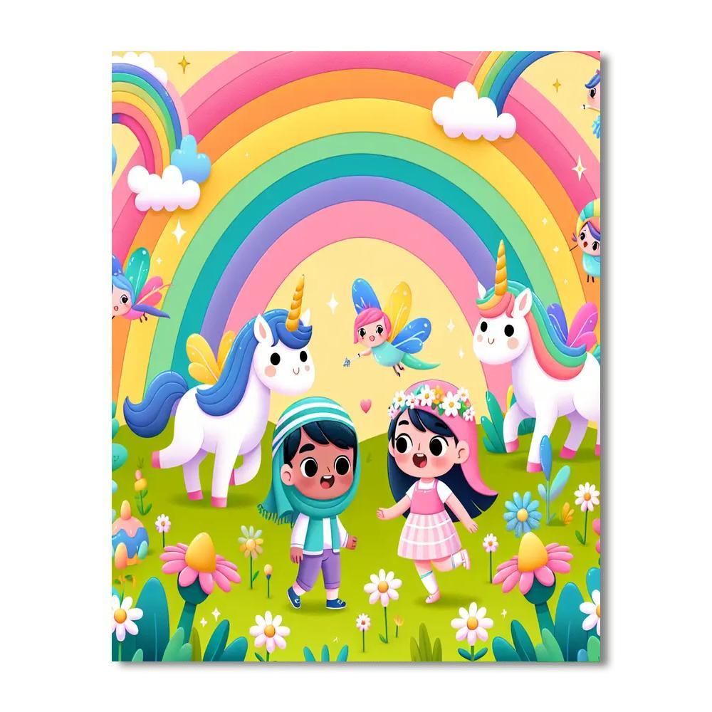 Fantasy Rainbow Meadow Paint By Color