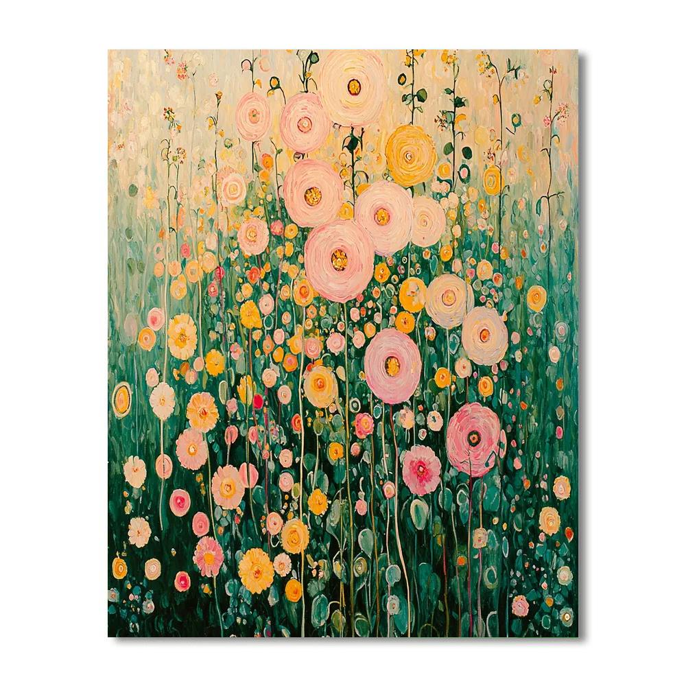 Klimt Inspired Charming Florals  Number Painting