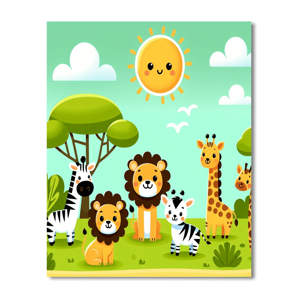 Wild Animal Safari Painting Number Kit