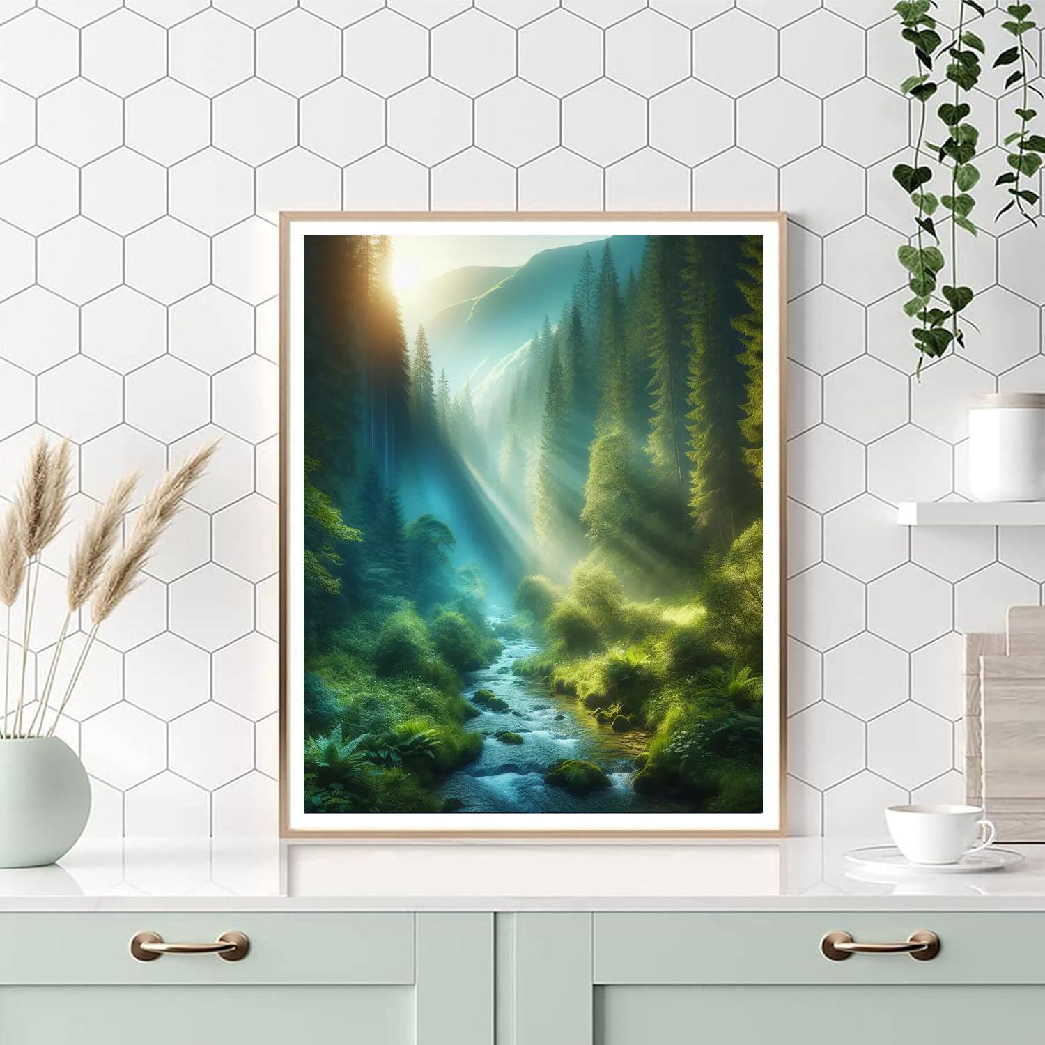 Meditative Mountain Stream Paint By Numbers Kits