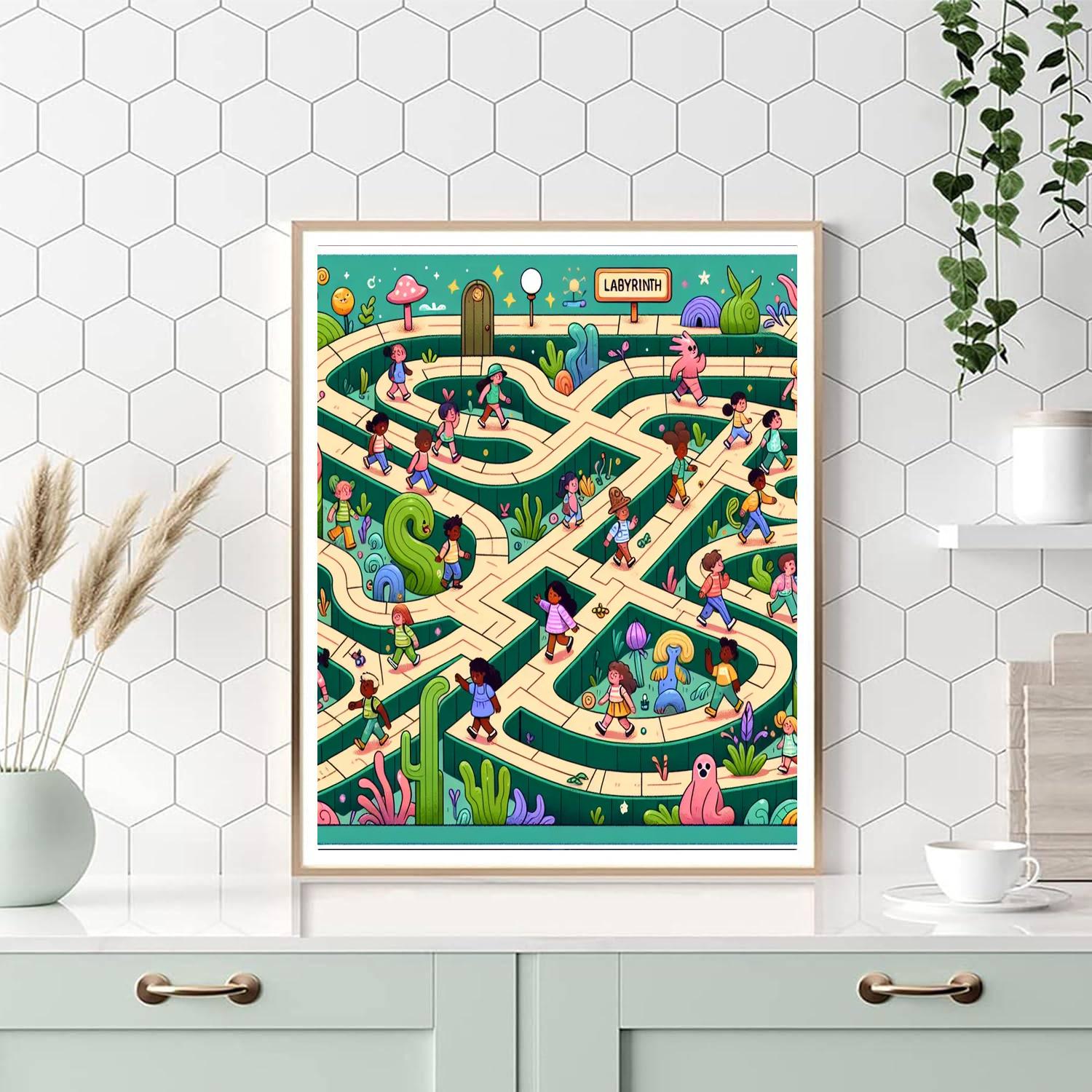 Magic Labyrinth Number Painting