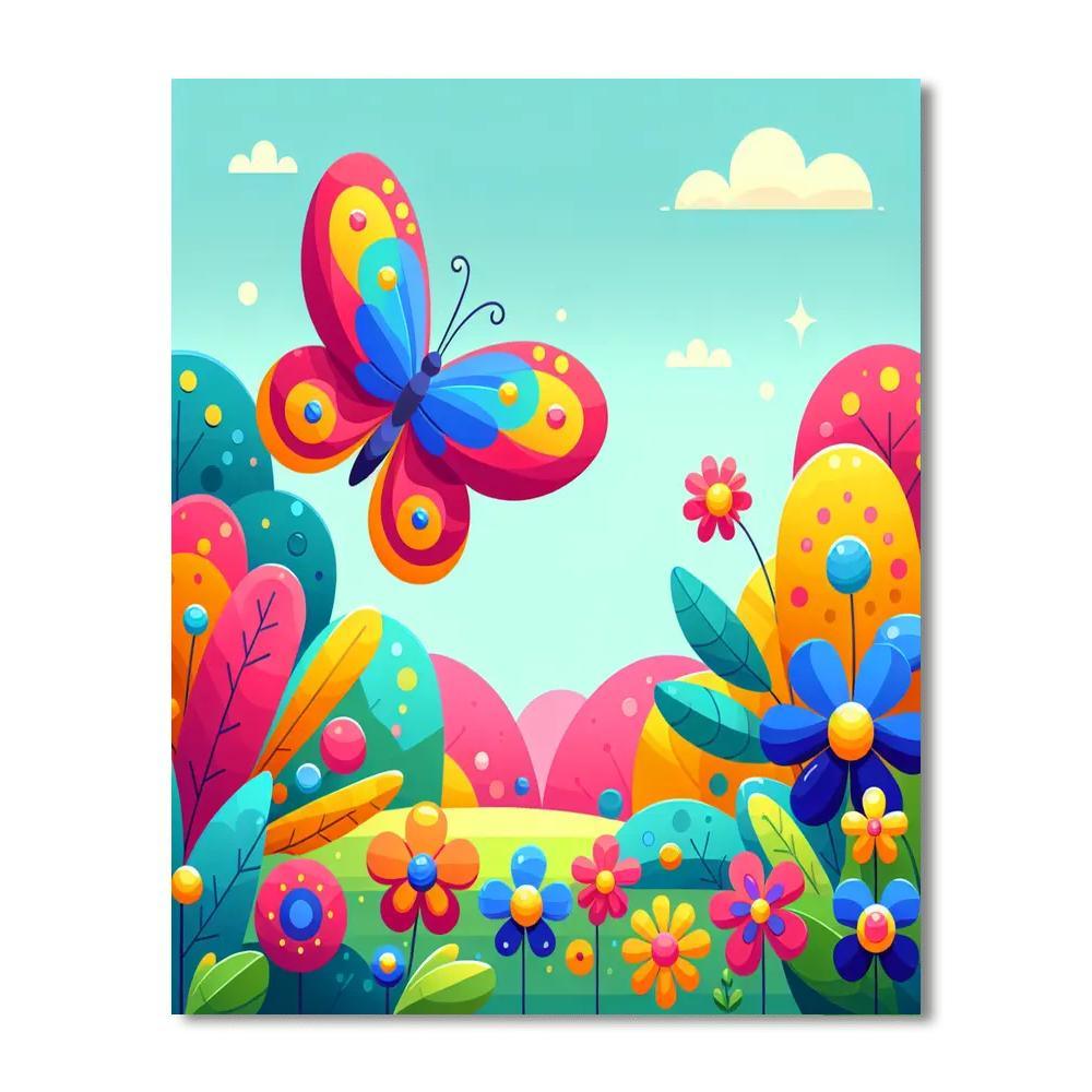 Bubbly Butterfly Adventure Paint By Numbers Art