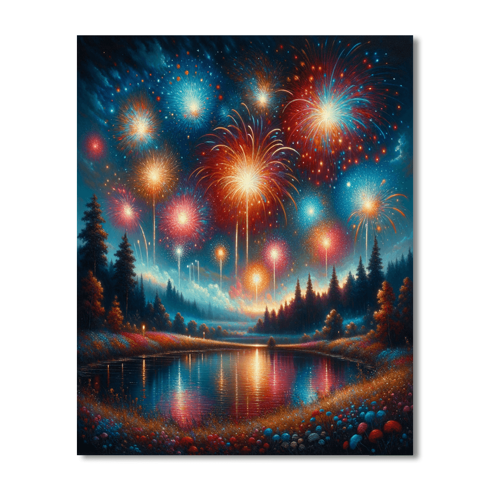 Dazzling Fireworks DIY Paint By Numbers