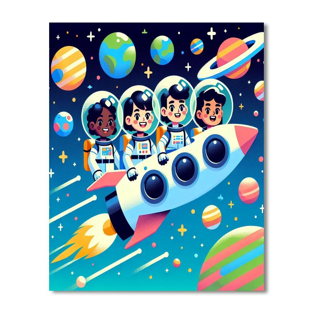 Outer Space Pioneers Paint By Number