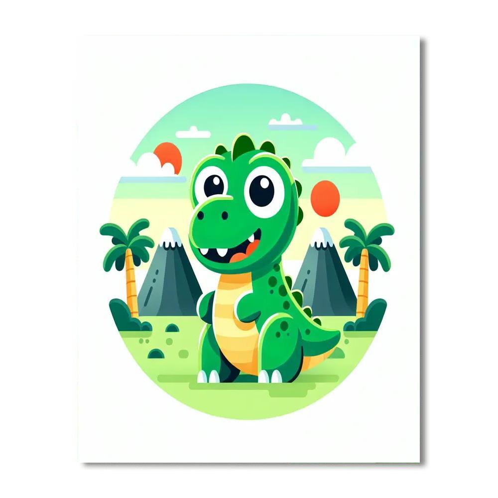 Doodle Dino Adventure Paint By Numbers Art