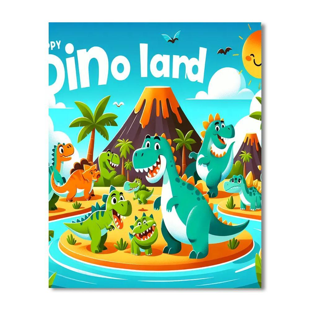 Exciting Dino Land DIY Paint By Numbers