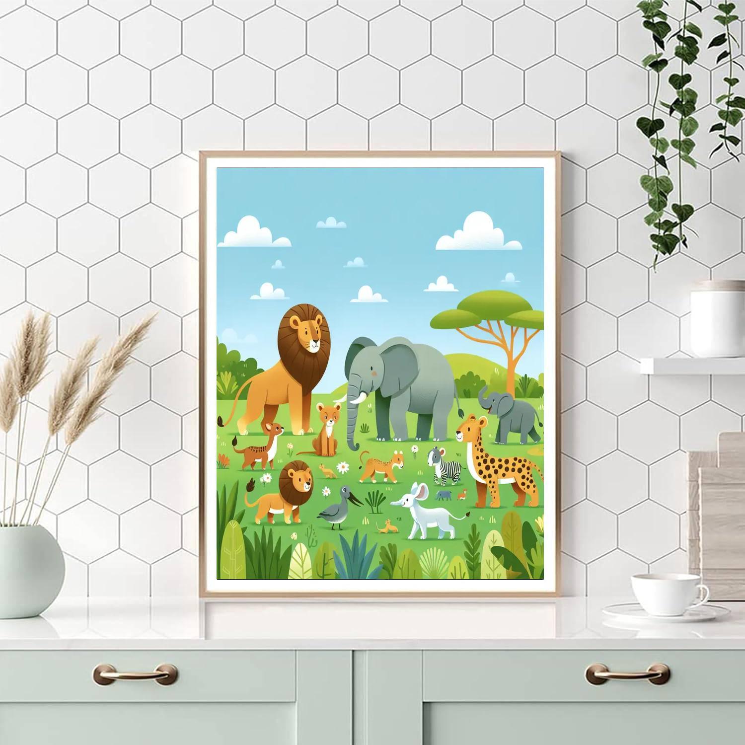 Safari Animal Encounter DIY Paint By Numbers