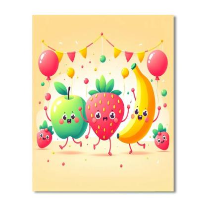 Dancing Fruit Fiesta Paint By Numbers Art