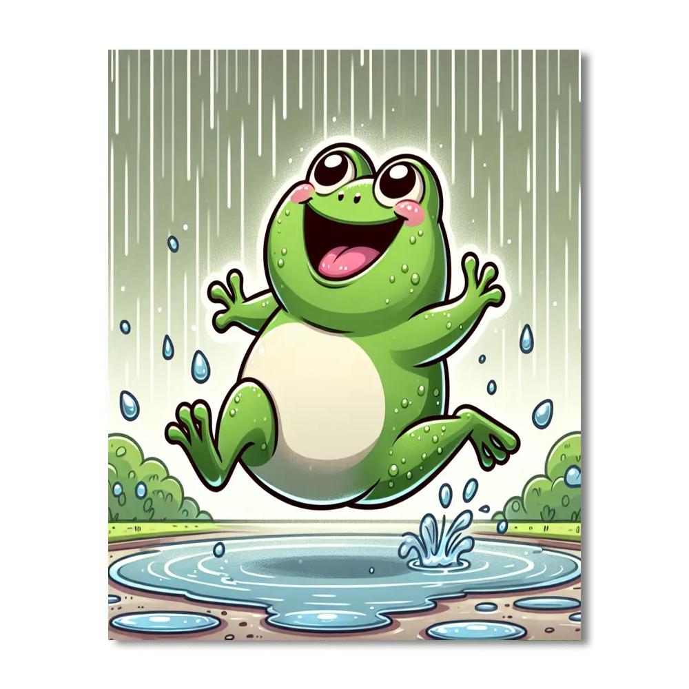 Frog's Rainy Day Frolic Numbered Painting Kits