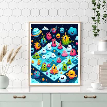 Silly Space Monsters Paint By Number