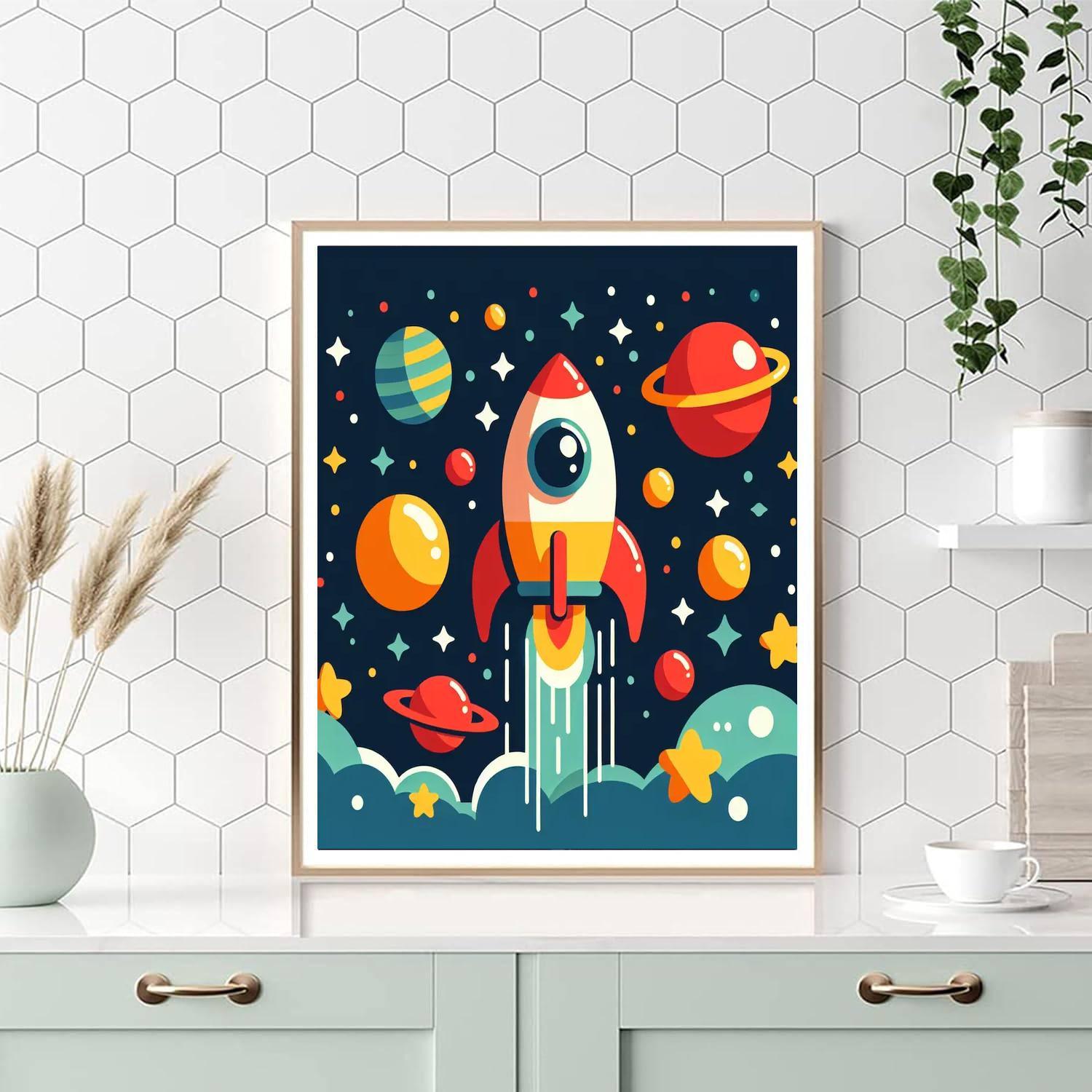Exciting Outer Space Painting By Numbers Kit