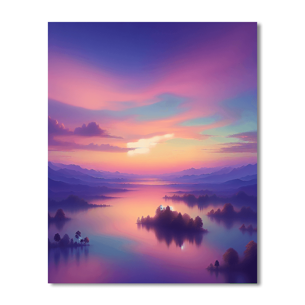 Pastel Sunset Serenity Paint By Numbers