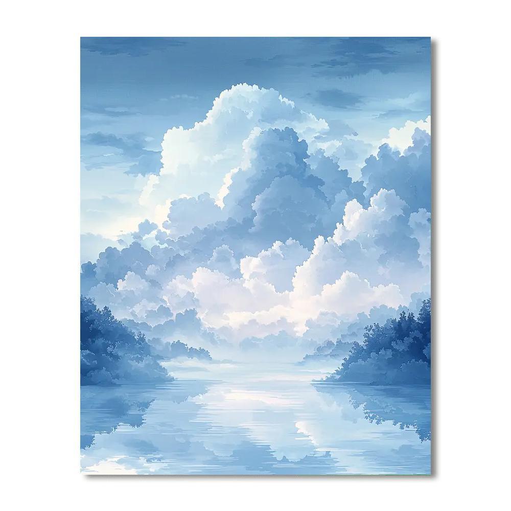 Hiroshige Inspired Celestial Clouds  Paint By Numbers Kits