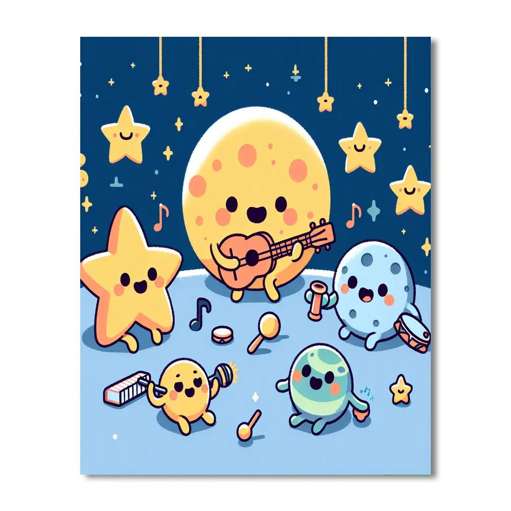 Merry Moonlit Music Paint By Numbers Art