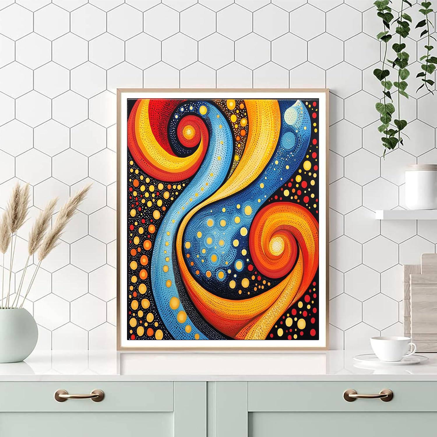 Yayoi Kusama Inspired Eternal Loop  Number Painting