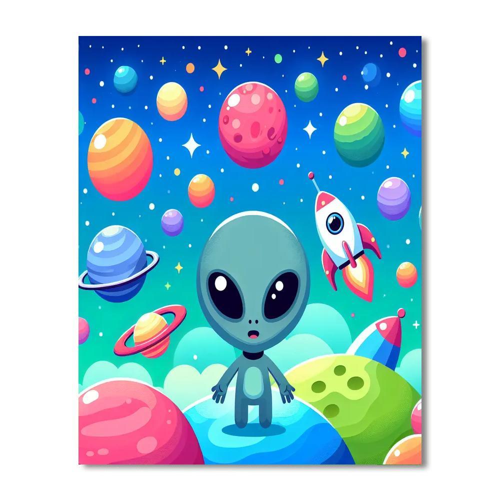 Funky Space Galaxy DIY Paint By Numbers