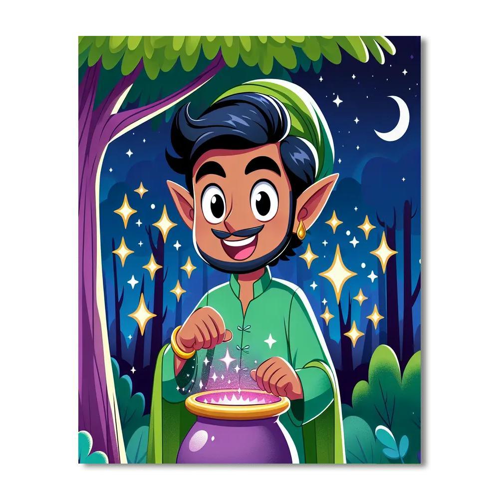 Mischievous Magic Elf DIY Paint By Numbers