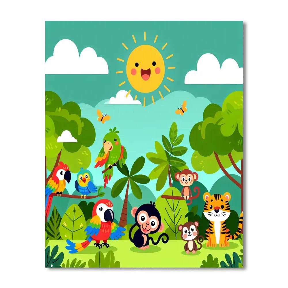 Colorful Jungle Fun Painting Number Kit