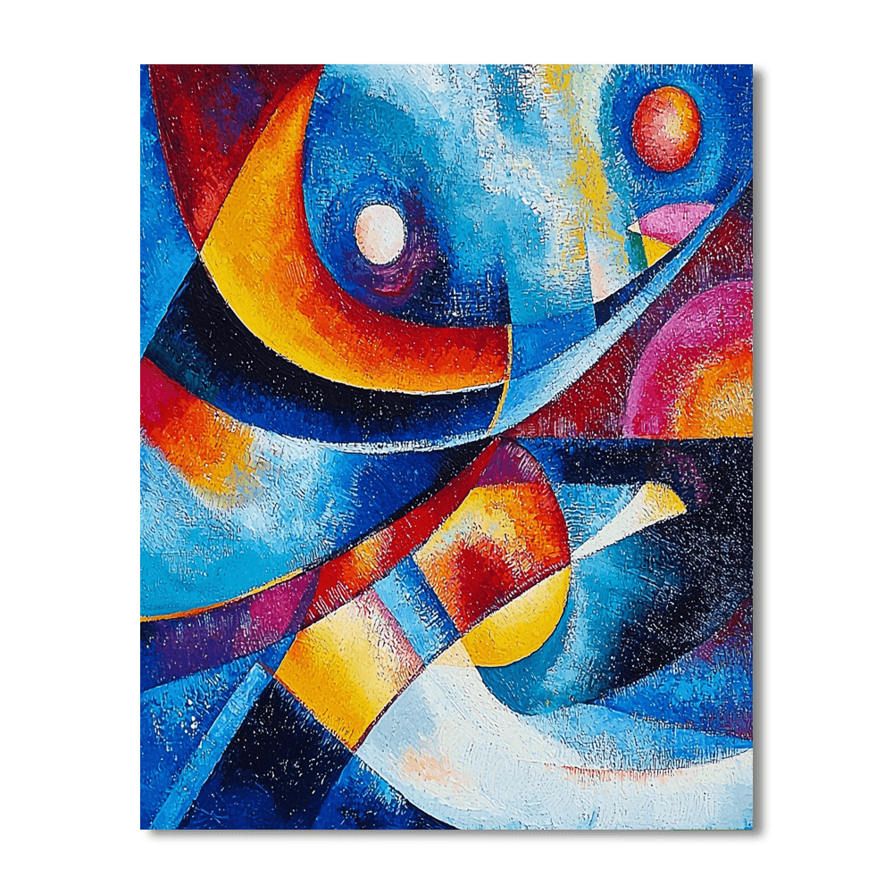 Wassily Kandinsky Inspired Rhapsody In Blue  Painting By Numbers Kit
