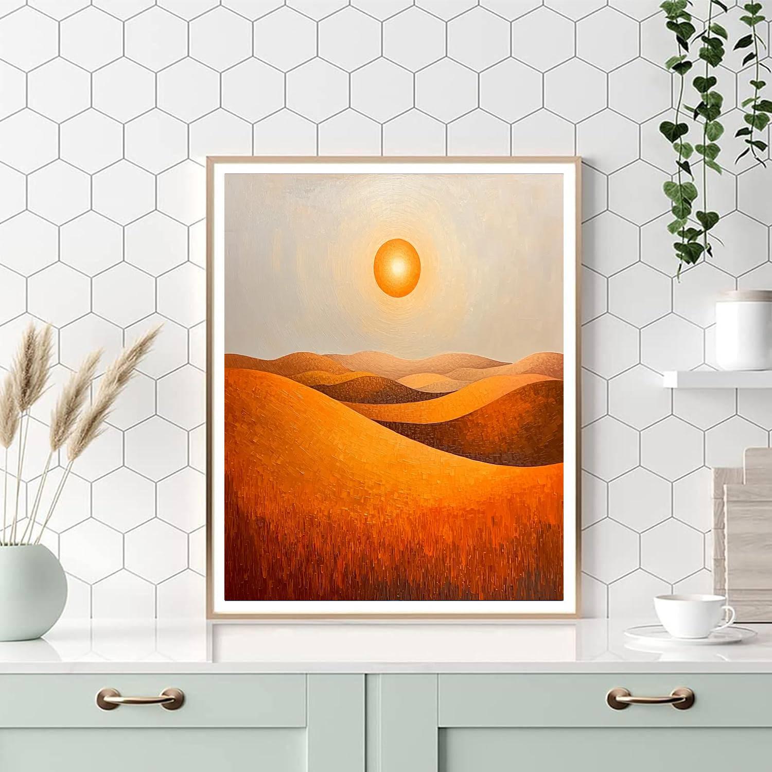 Georges Seurat Inspired Desert Mirage Composition  Numbered Painting Kits