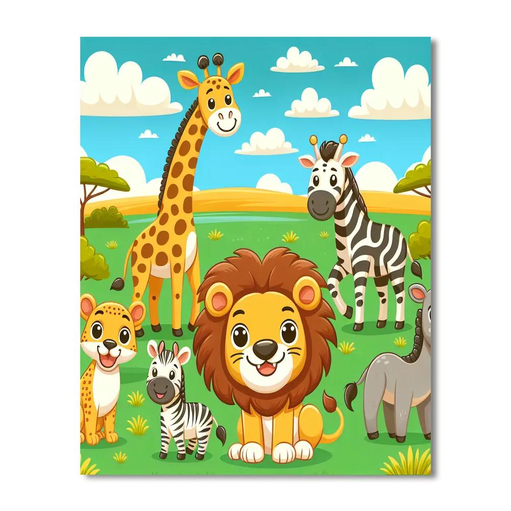 Safari Spectacle Paint By Numbers Art
