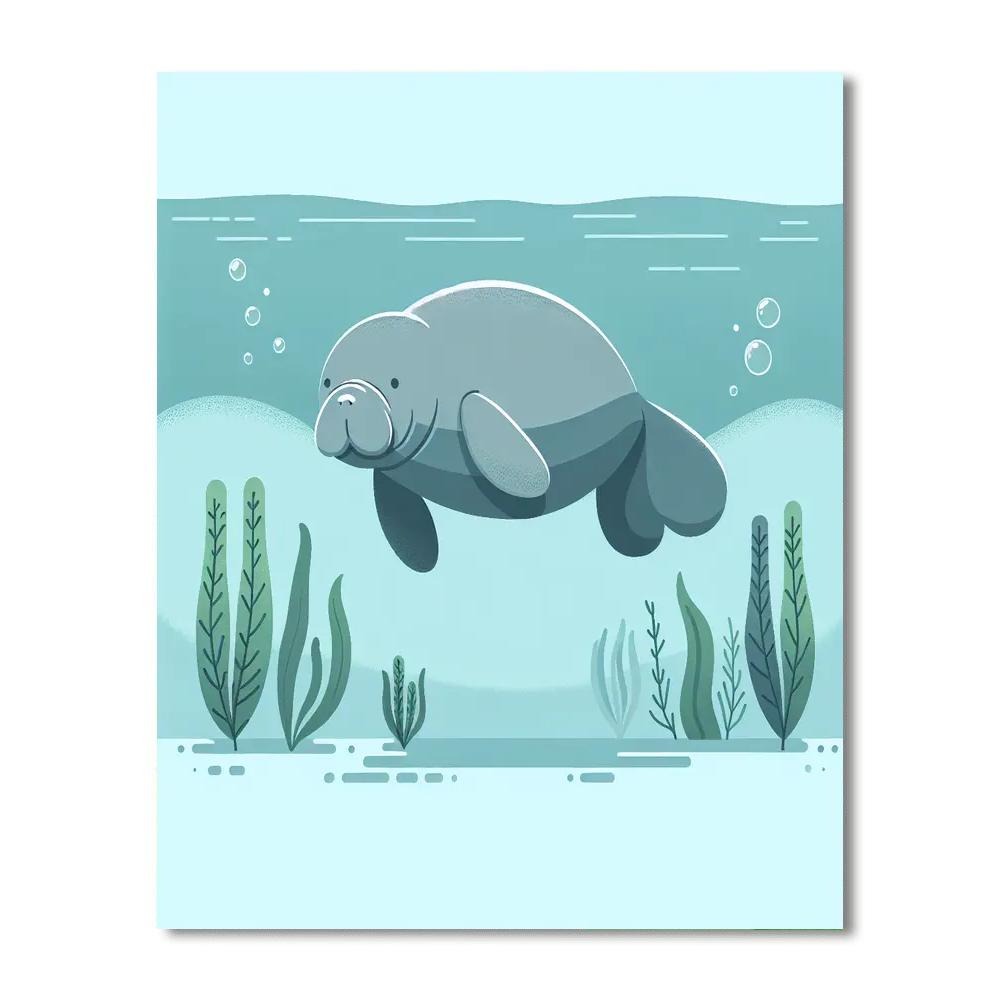 Gentle Manatee Paint By Number