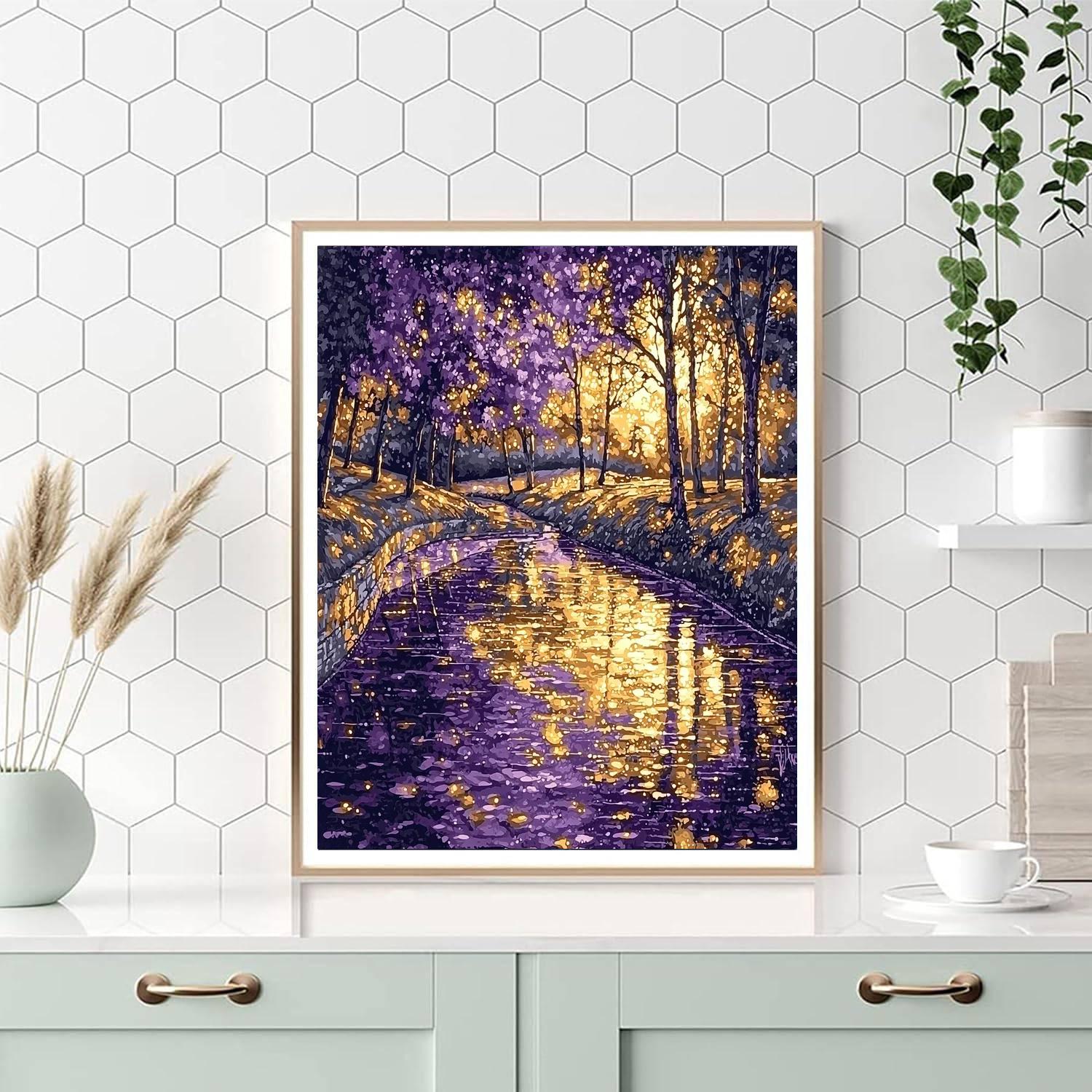 Georges Seurat Inspired Mystic Twilight Reflections  Painting Number Kit
