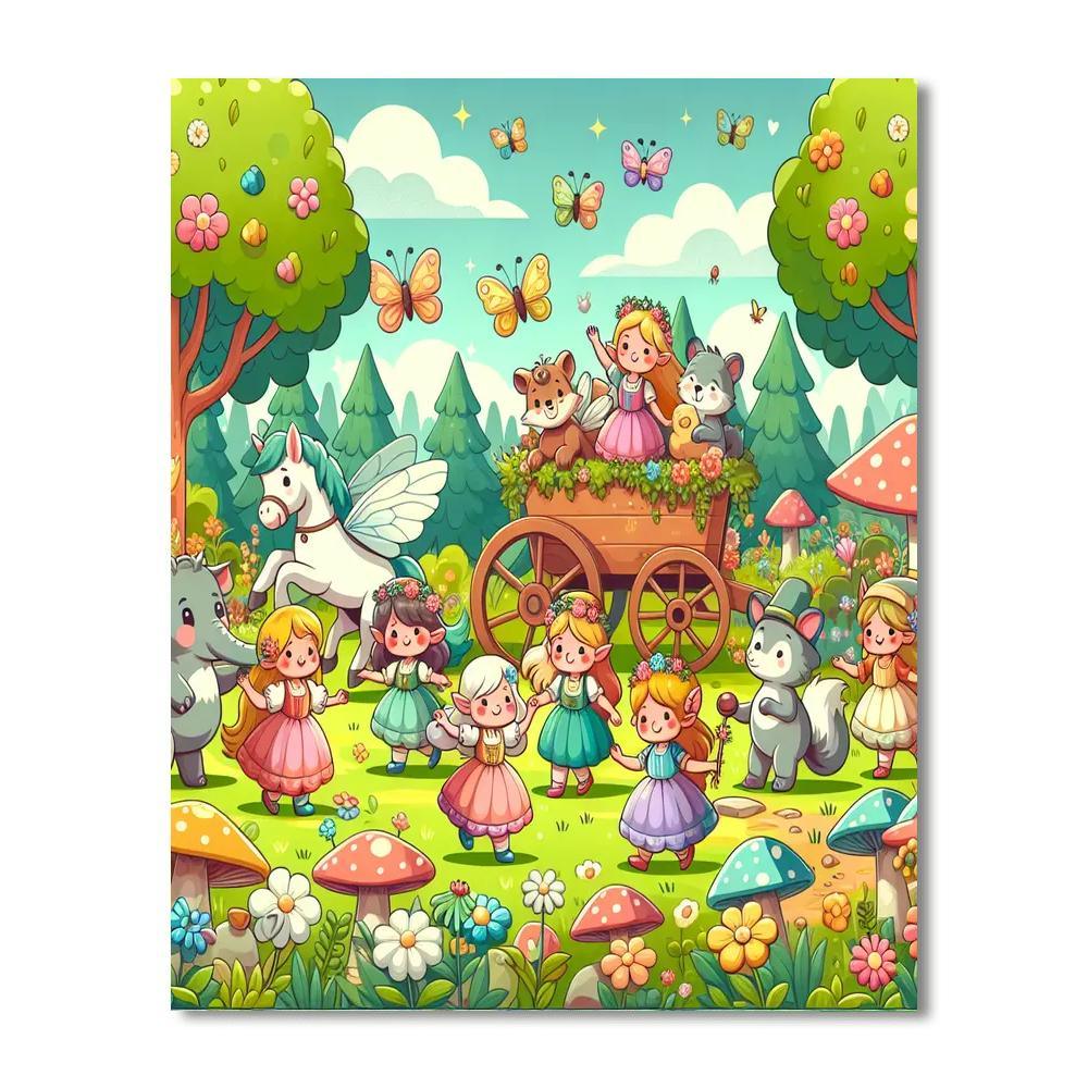 Enchanted Meadow Frolic Paint By Numbers