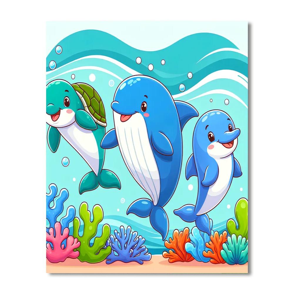 Vibrant Ocean Journey Number Painting