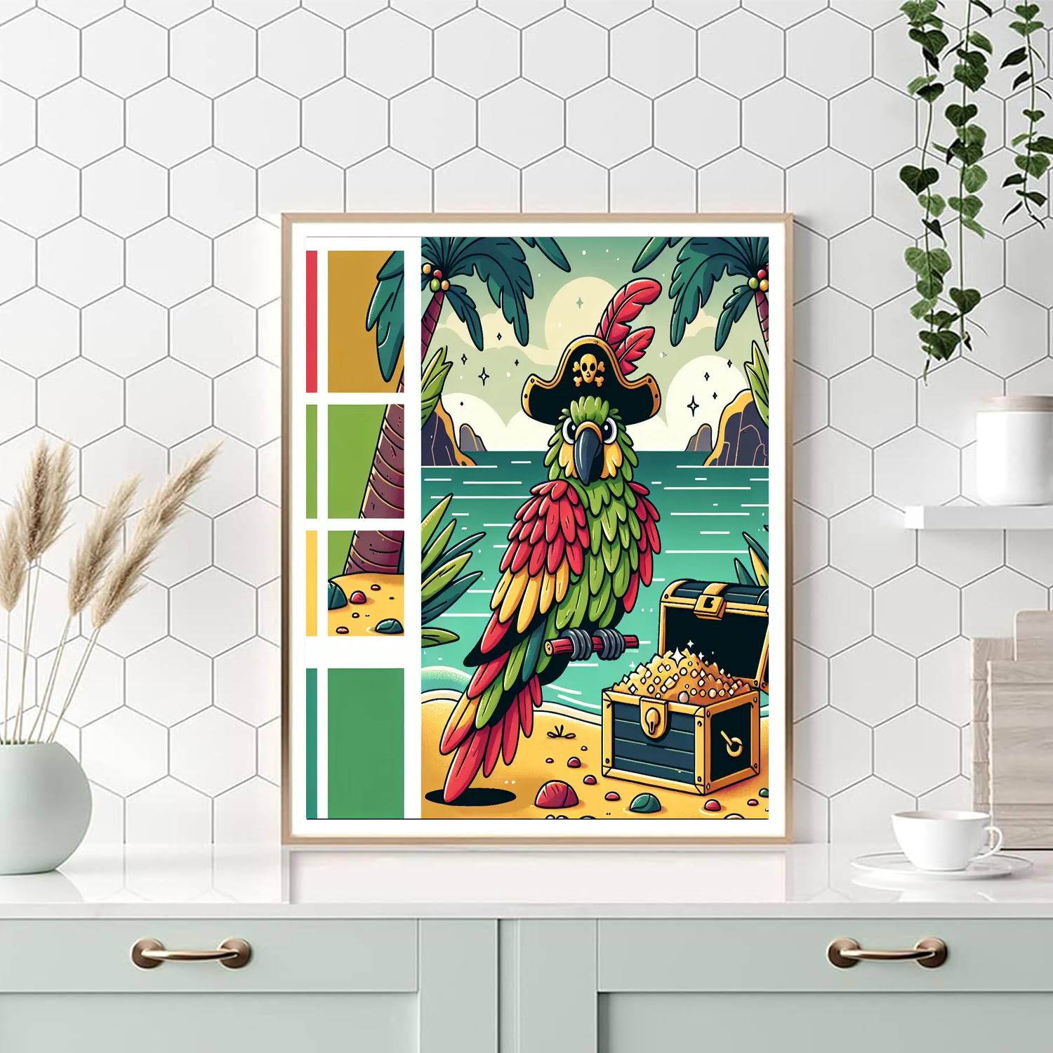 Pirate Parrot Island Paint By Numbers