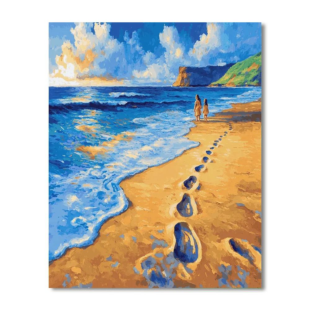 Footsteps In The Sand Numbered Painting Kits