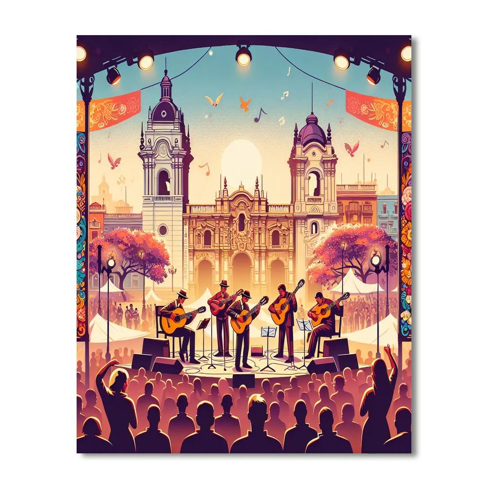 Lima International Guitar Festival - Peru Paint By Numbers Art