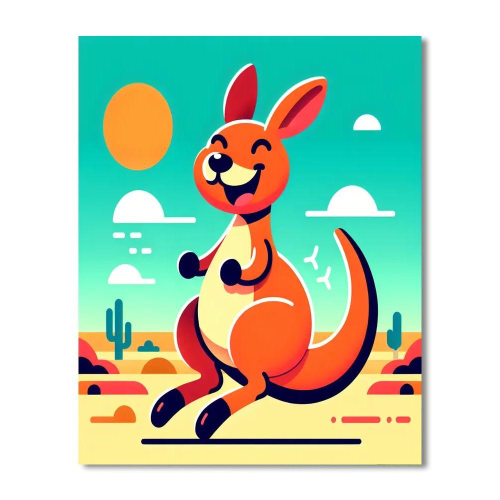Bouncing Kangaroo Adventure Paint By Number