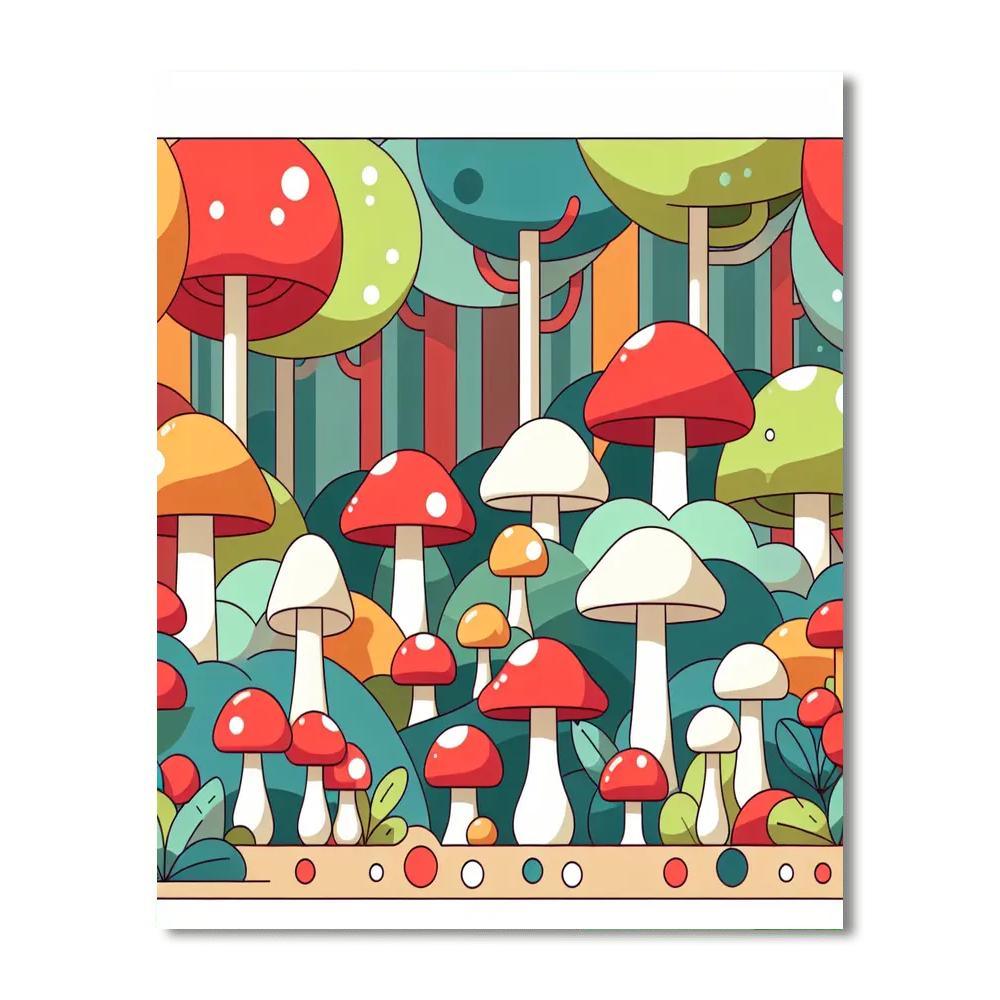 Magical Mushrooms Paint By Numbers Art
