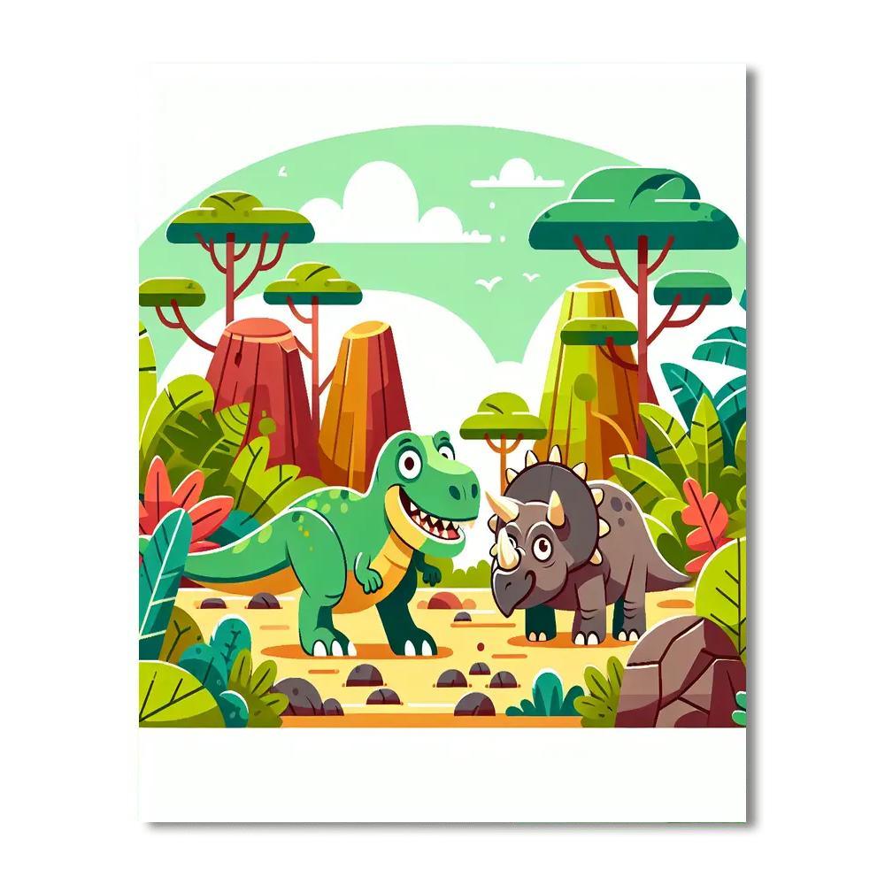 Friendly Dino Expedition Numbered Painting Kits