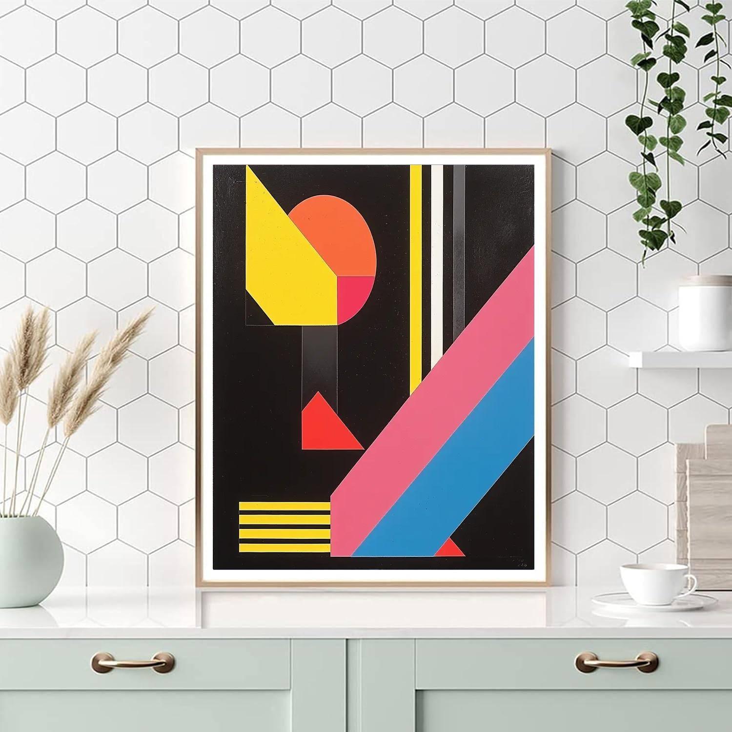 Kazimir Malevich Inspired Reflections Of Space  Number Painting