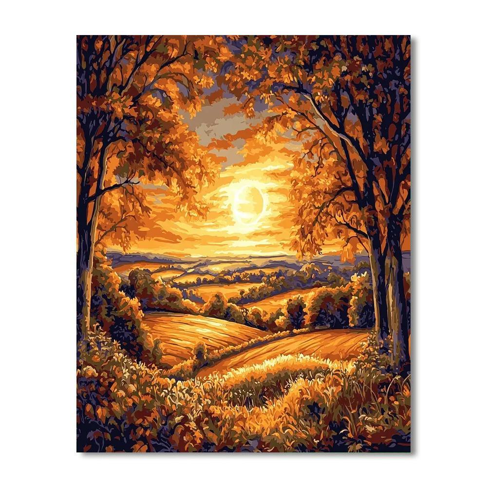John Constable Inspired The Harvest Moon  Painting By Numbers Kit