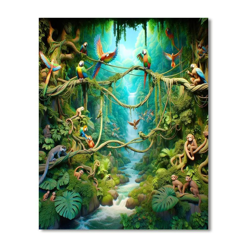 Mysterious Jungle Journey Number Painting