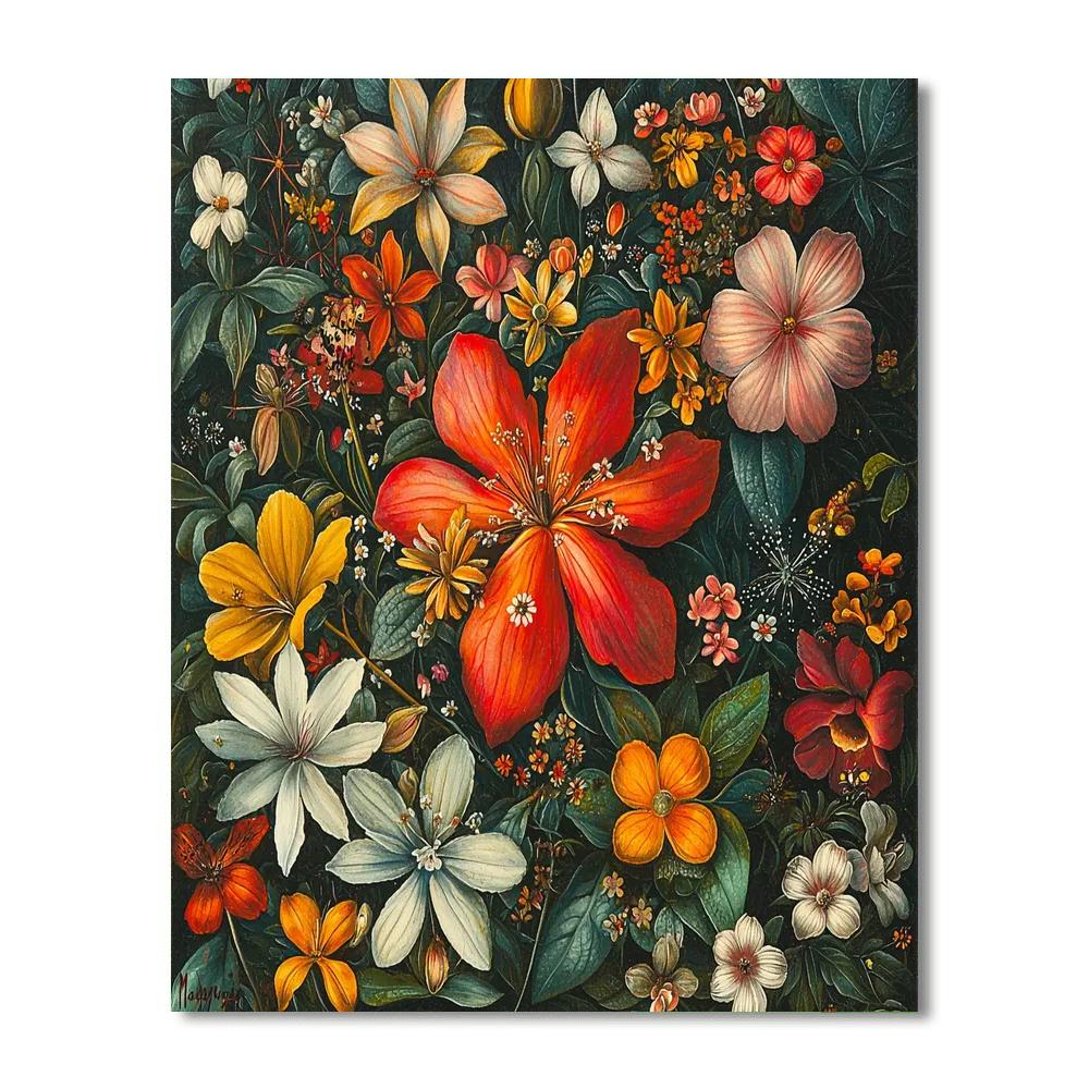 Maria Sibylla Merian Inspired Harmonious Bloom  Paint By Numbers Kits
