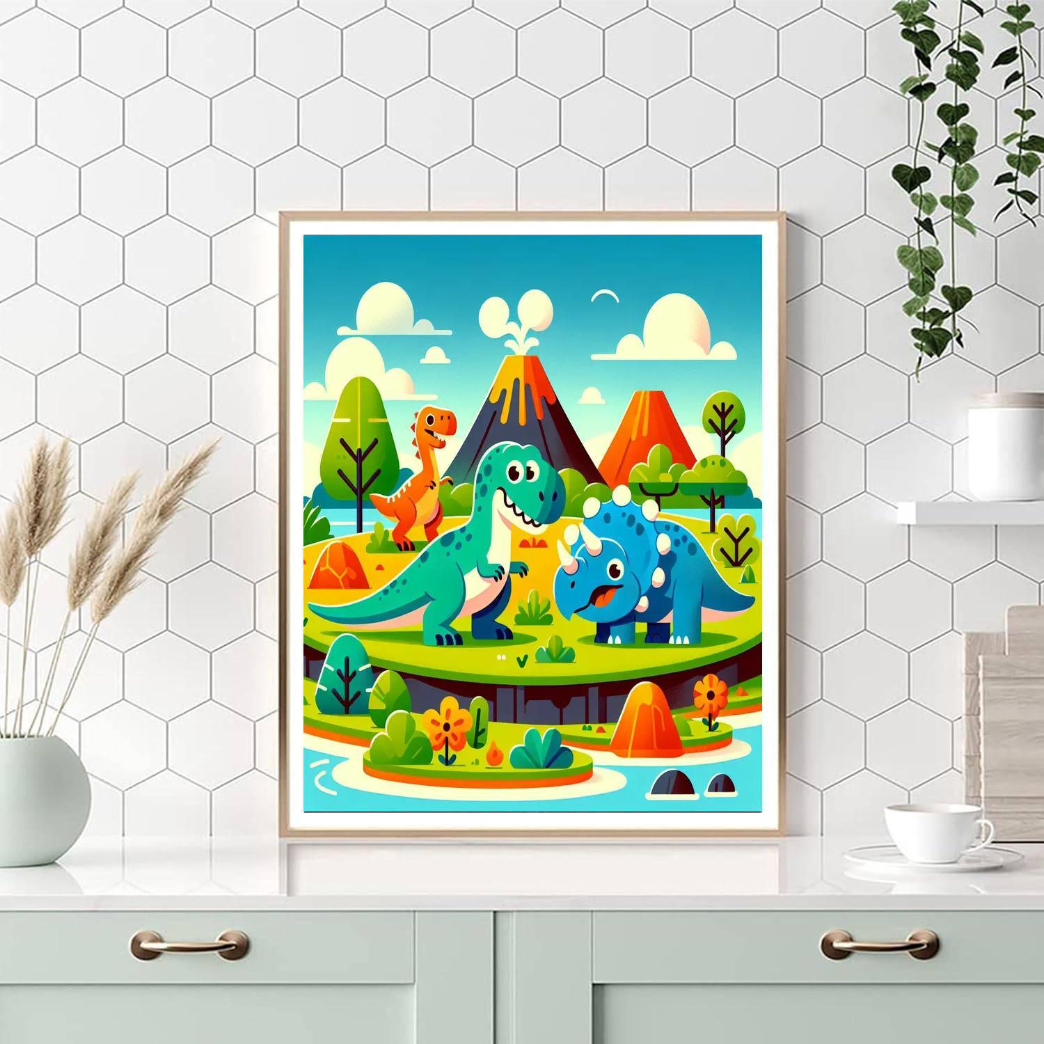 Dinosaur Island Expedition Paint By Number