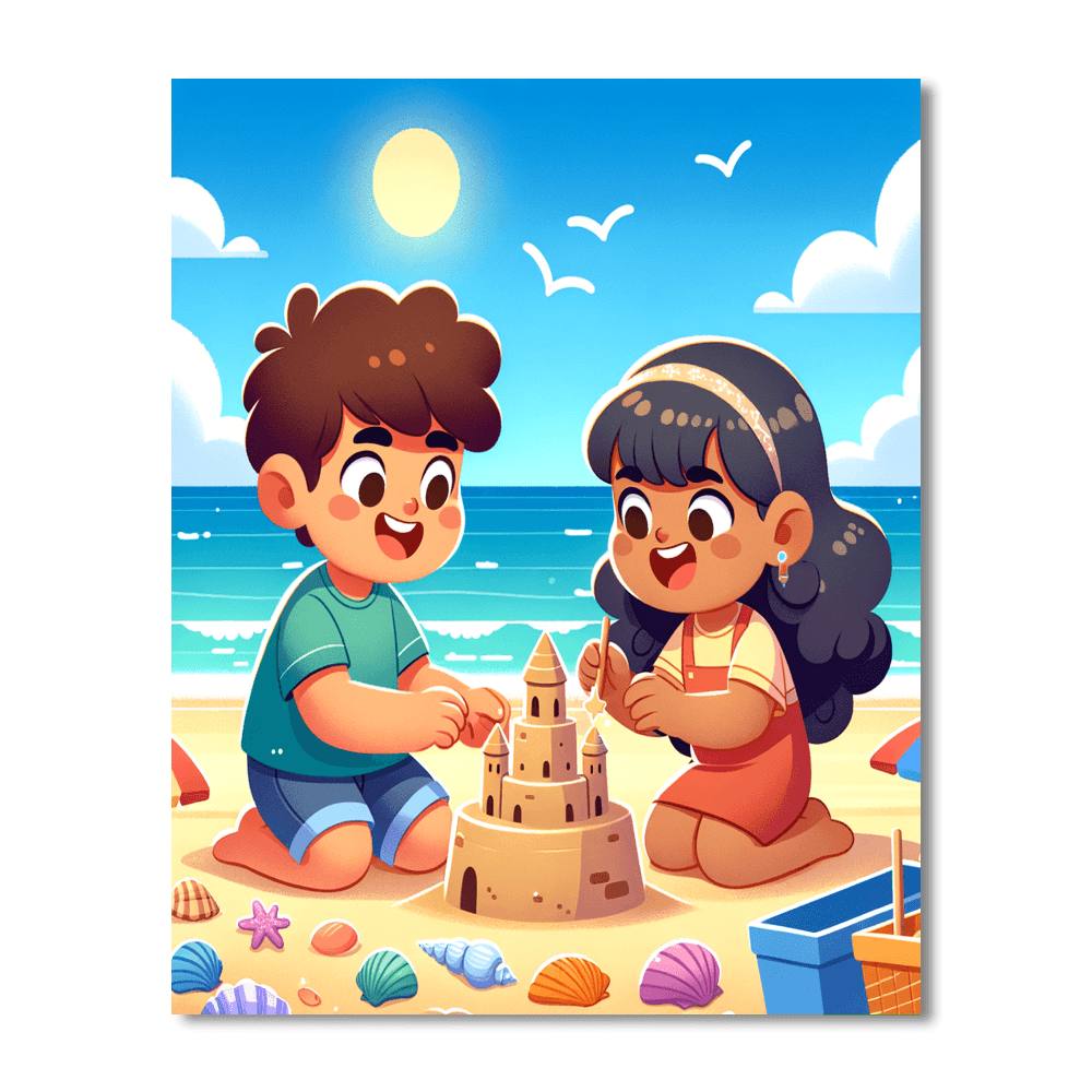 Summer Beach Day DIY Paint By Numbers