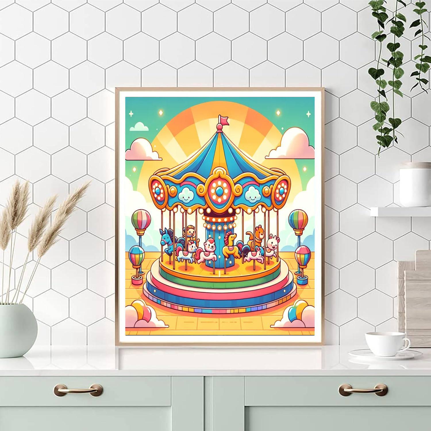Sunny Rainbow Carousel Paint By Color