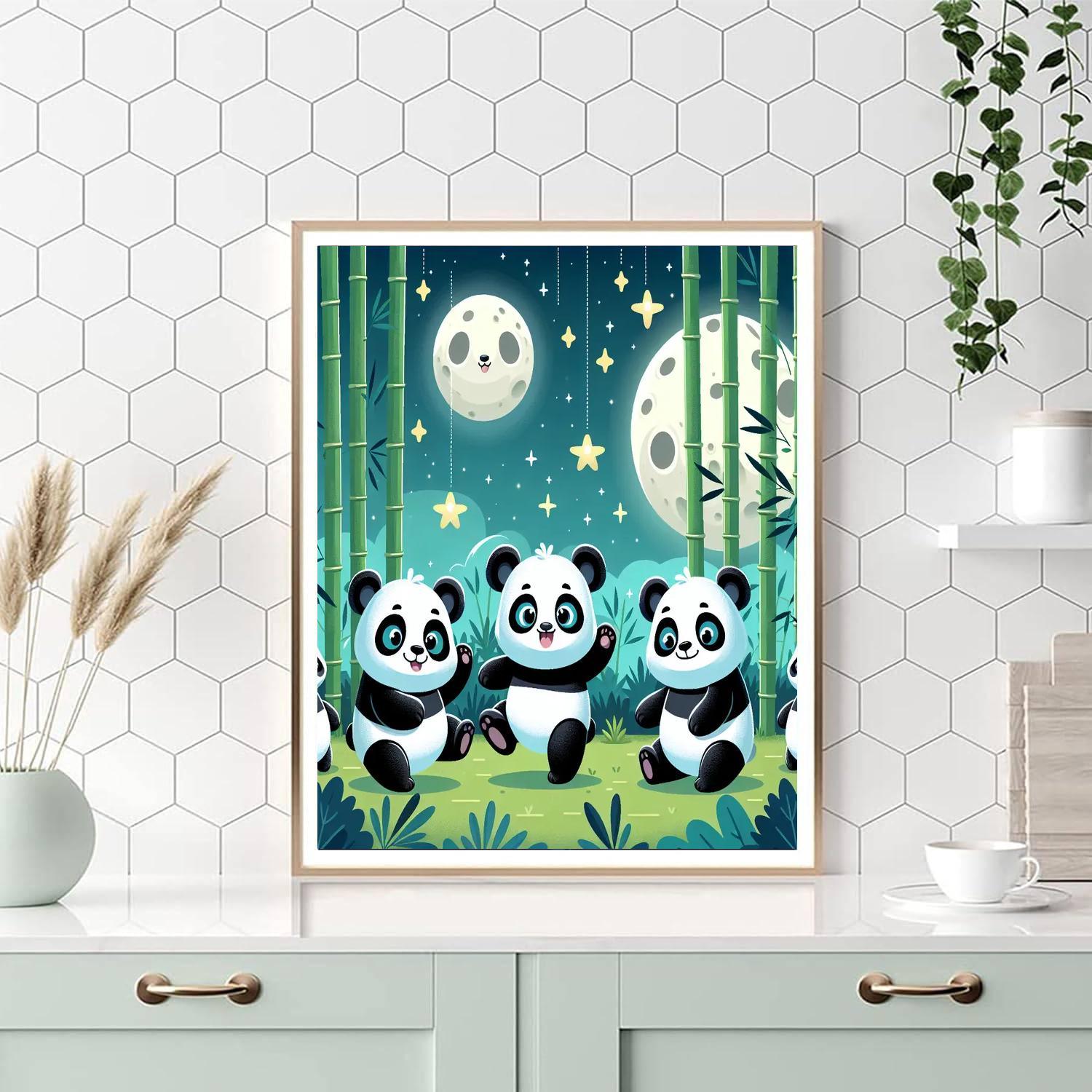 Moonlit Panda Party Painting By Numbers Kit