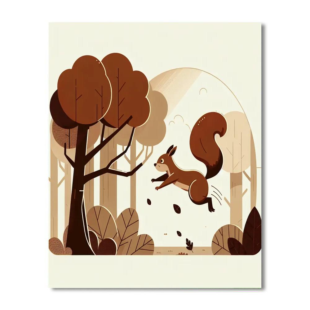 Sprinting Squirrel Paint By Numbers Art