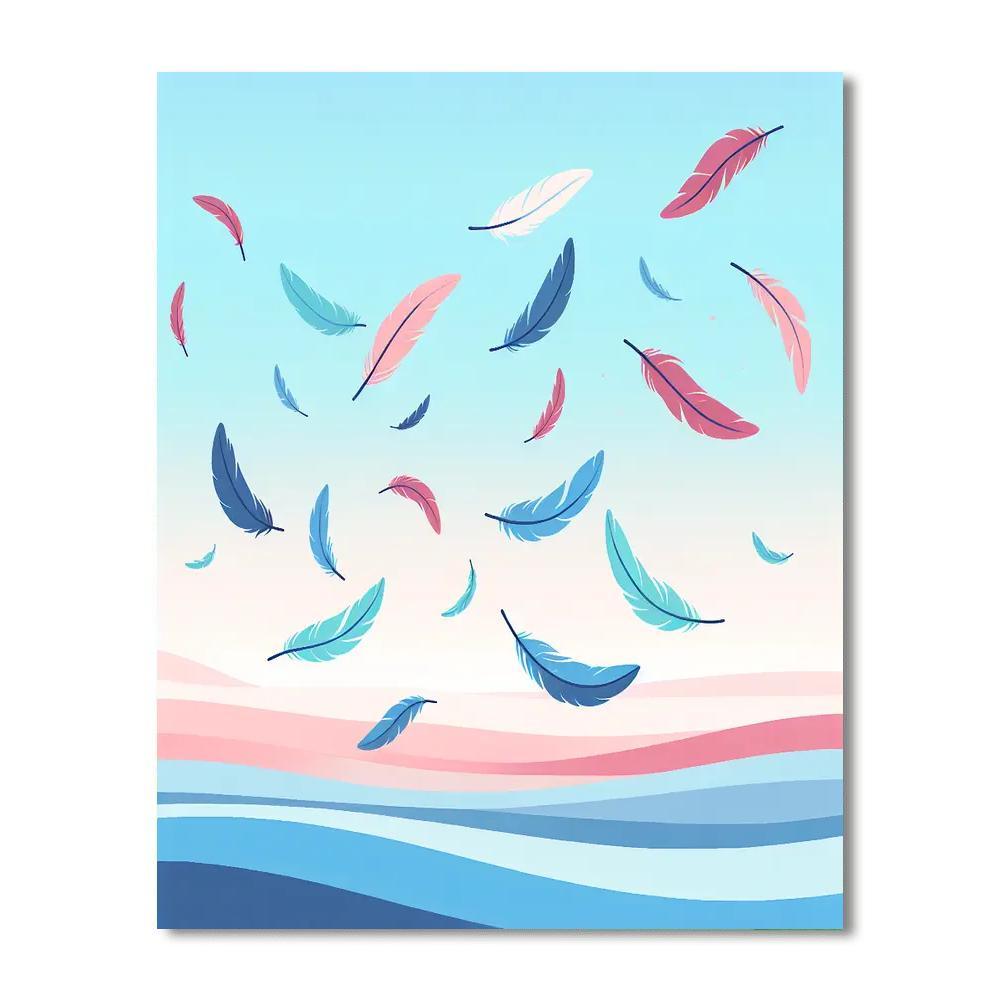 Floating Feathers Paint By Numbers Art