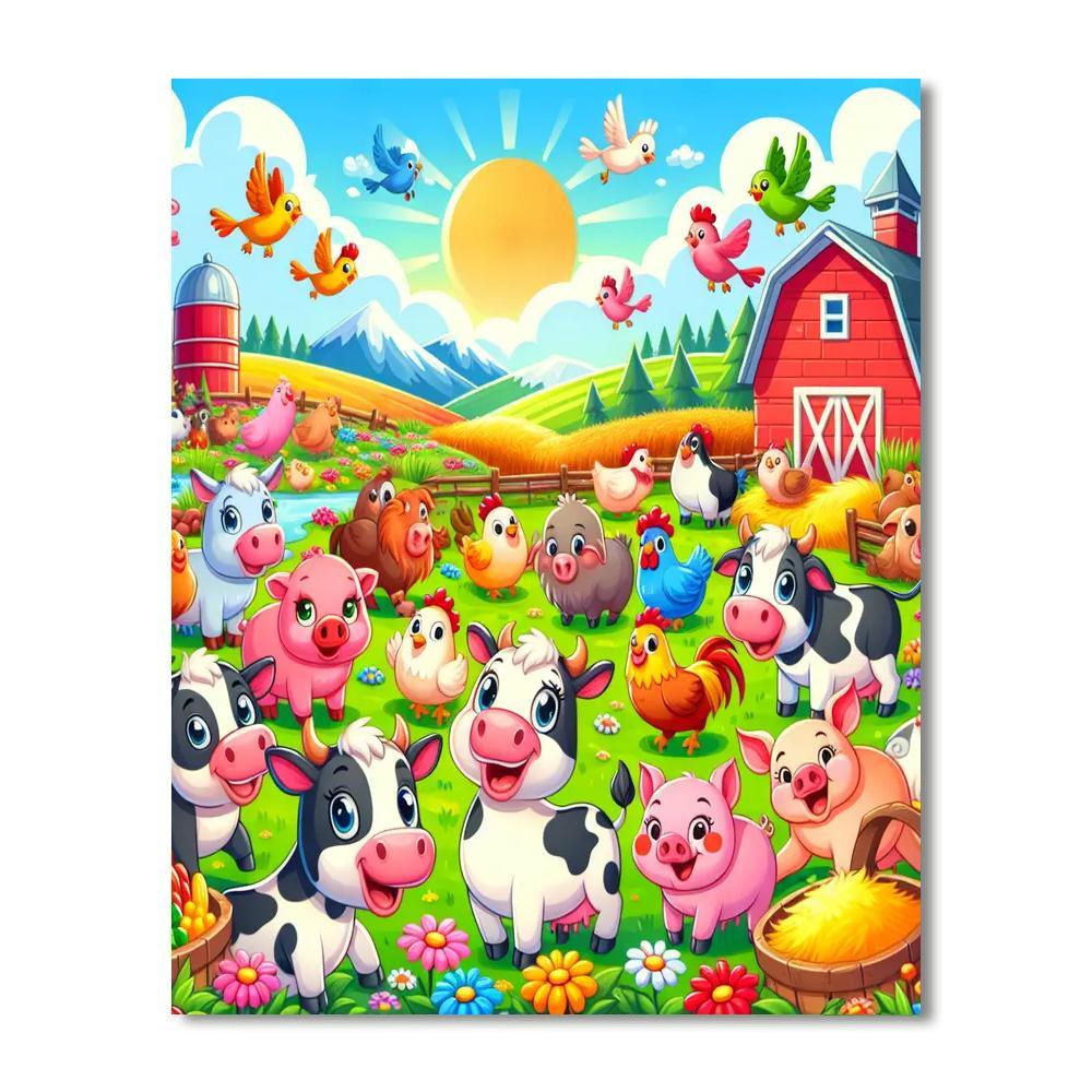 Lively Farm Adventure Number Painting