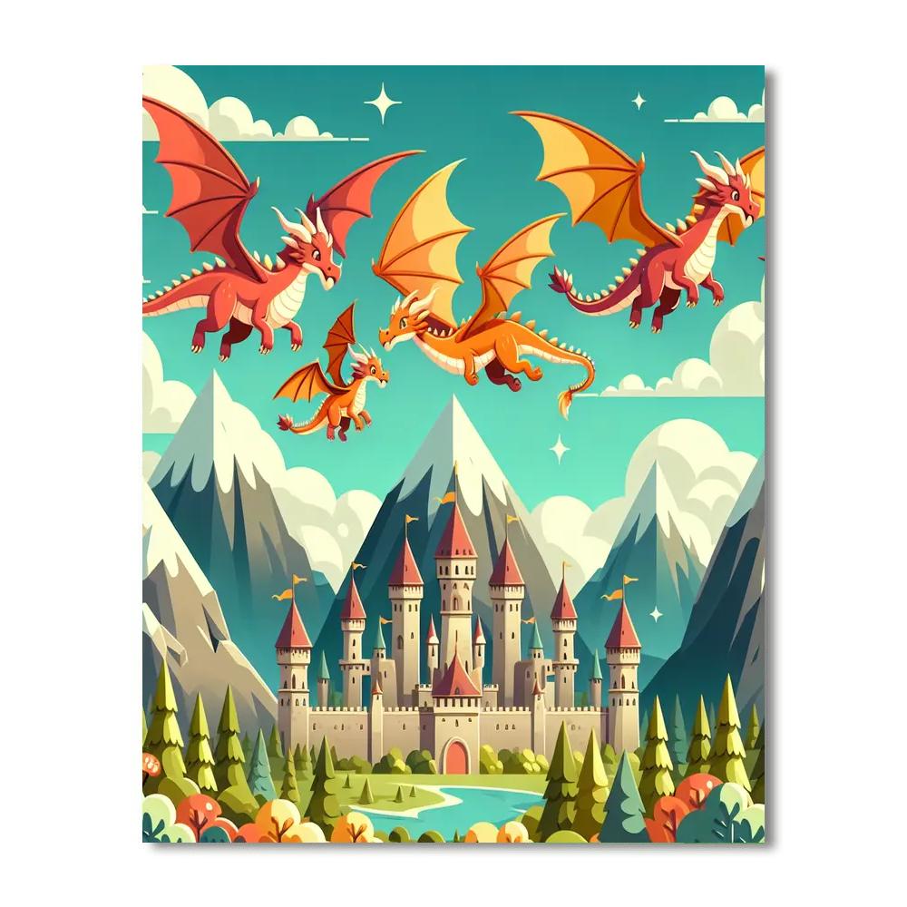Mystic Dragon Kingdom Painting By Numbers Kit
